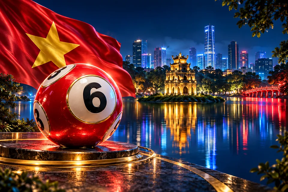 ธงเวียดนาม เมืองฮานอย และลูกบอลสีแดง