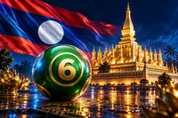 ธงลาว พระธาตุ และลูกบอลสีเขียวสำหรับหัวข้อหวยลาว